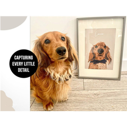 Custom Pet Portrait Personalized Dog Canvas Wall Art