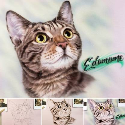 Pet Portrait Custom Airbrush Tee, Sweatshirt, or Hoodie – Hand-Painted and Photo-Realistic from Your Image
