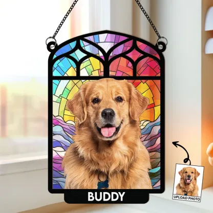 Dog Lovers - Always Be In Our Hearts - Personalized Window Hanging Suncatcher Ornament