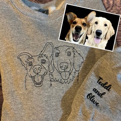 Personalized Pet Embroidered Center Left Sweatshirt