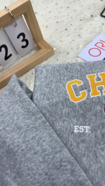 Custom Pet Portrait Cozy Pet Lover's Embroidered Pullover Embroidered Pet Memory Sweatshirt