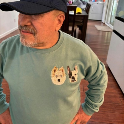 A Hug That Lasts Forever – Personalized Pet Portrait Embroidered Sweatshirt