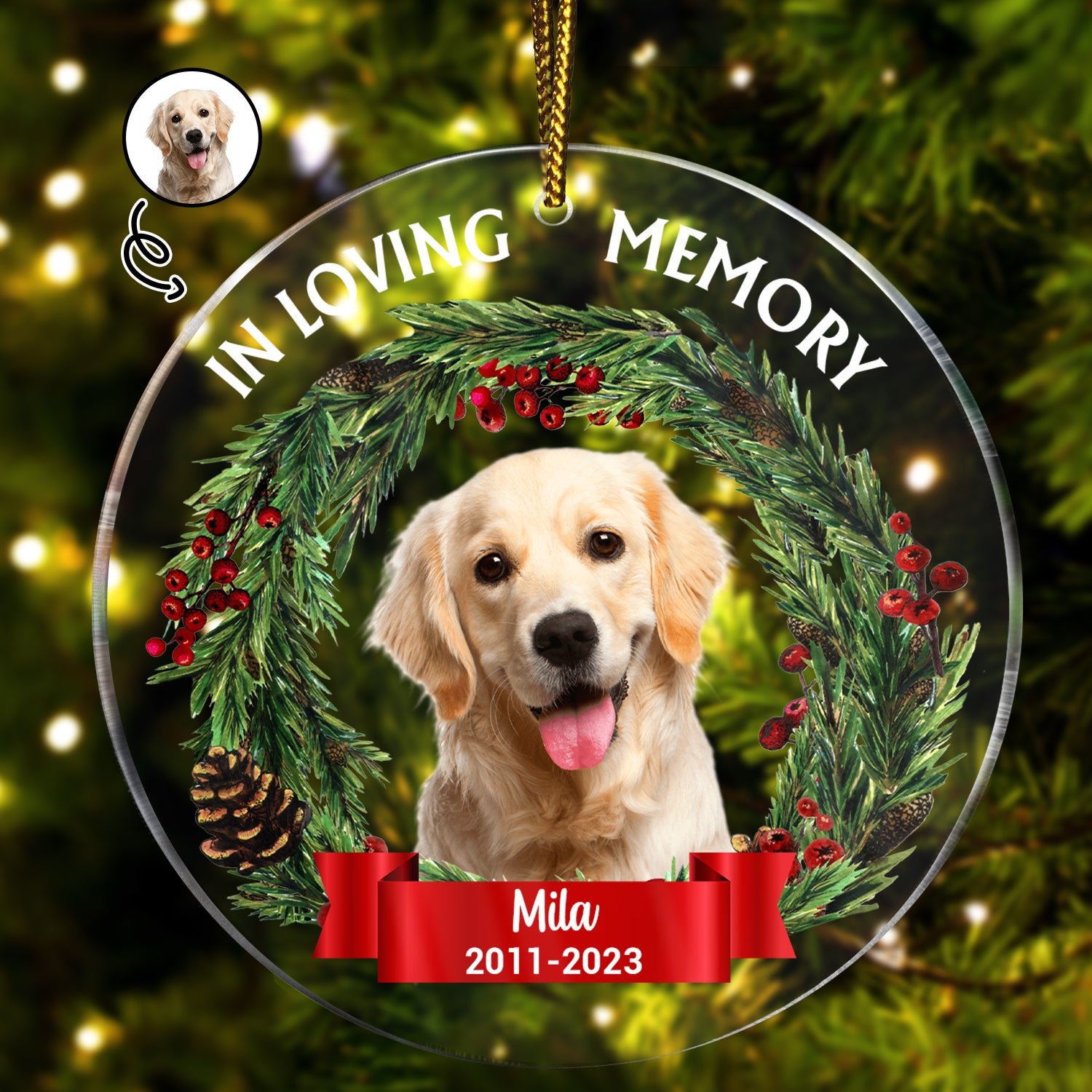 Custom Photo In Loving Memory - Christmas, Memorial Gift, Personalized
