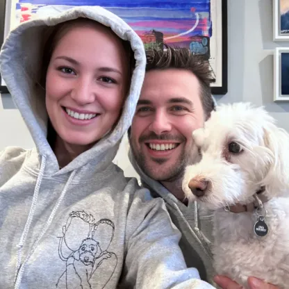 Custom Pet Portrait Embroidered Hoodie Using Pet Photo