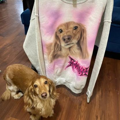 Pet Portrait Custom Airbrush Tee, Sweatshirt, or Hoodie – Hand-Painted and Photo-Realistic from Your Image