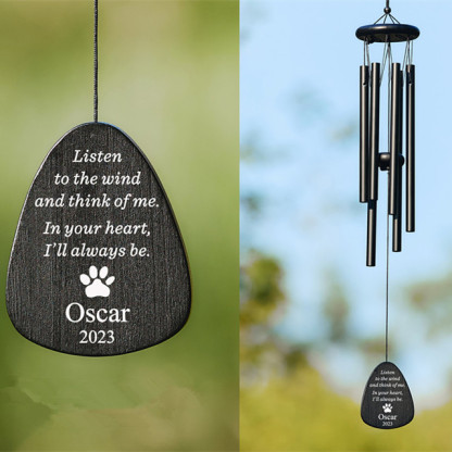 Double Side Personalized Engrave Pet Memorial Wind Chime Pet Loss Gift