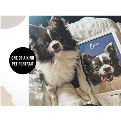 Custom Pet Portrait Personalized Dog Canvas Wall Art