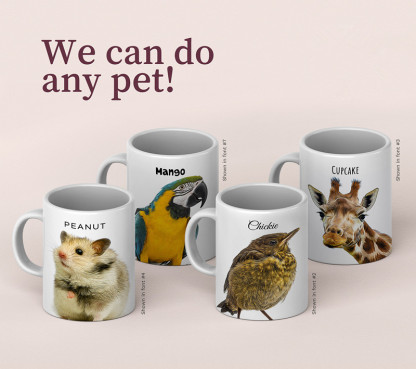 Pet Portrait Custom Sketch Mug from Photo, Personalized Birthday Gift for Cat Dog Mom Dad Owner, In Memory of Dog Loss, Pet Illustration Mug-Artloverhouse
