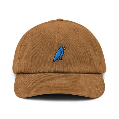 Custom Bird Embroidered Corduroy Cap Embroidered Pet Portrait Hat