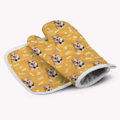 Dog Pattern Oven Mitt, Personalized Oven Mitt, Gifts For Dog Lovers, B