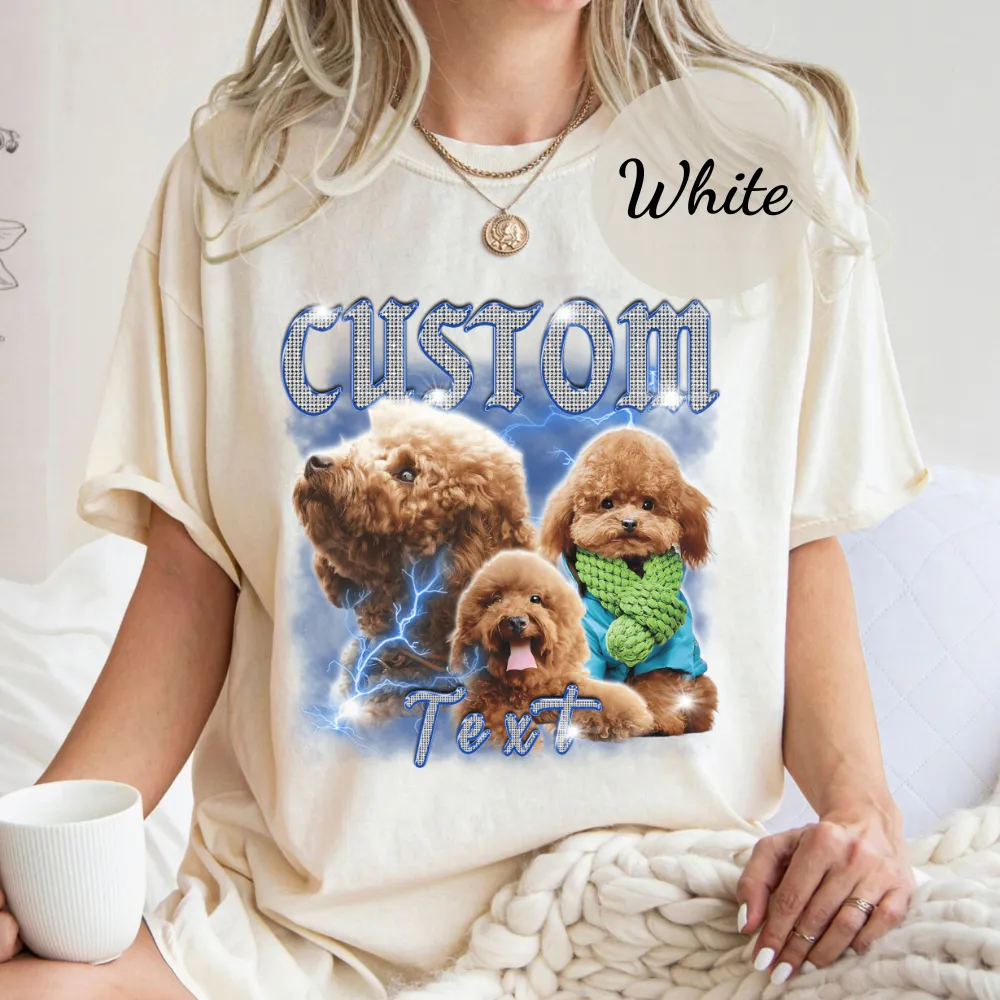 Personalized Dog Bootleg T-Shirt – Custom Rap Comfort Colors Tee for Dog Lovers, 90s Retro Shirt