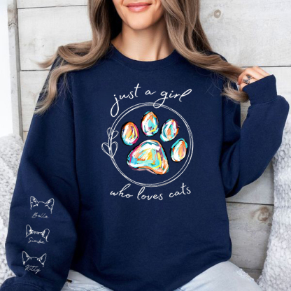 Just A Girl Who Loves Dogs - Dog Personalized Custom Unisex Sweatshirt With Design On Sleeve - Gift For Pet Owners, Pet Lovers