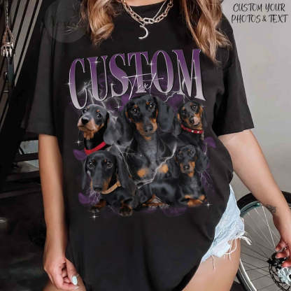 Custom Photo Vintage Tee For Pet Lover-Artloverhouse