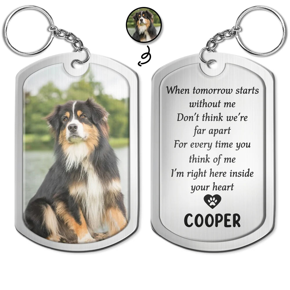 Custom Photo Memorial When Tomorrow Starts - Personalized Aluminum Keychain-Artloverhouse