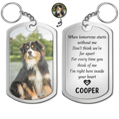 Custom Photo Memorial When Tomorrow Starts - Personalized Aluminum Keychain-Artloverhouse