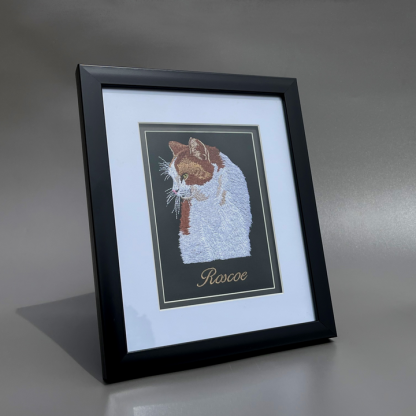 Custom Embroidered Pet Portrait On Canvas-Artloverhouse