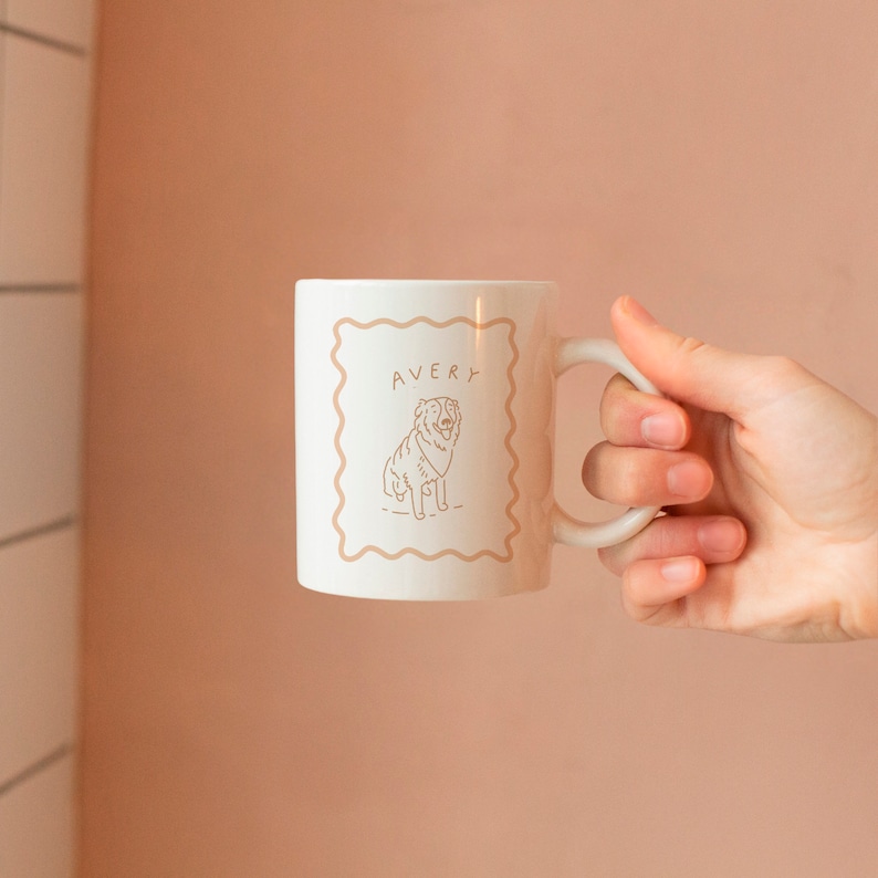 Custom Pet Mug Personalised Drawn Pet Portrait Mug Gift for Dog Mom