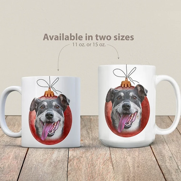 Christmas Pet Coffee Mug - Dog Photo Mug - Dog Lover Coffee Mug - Pet Coffee Mug