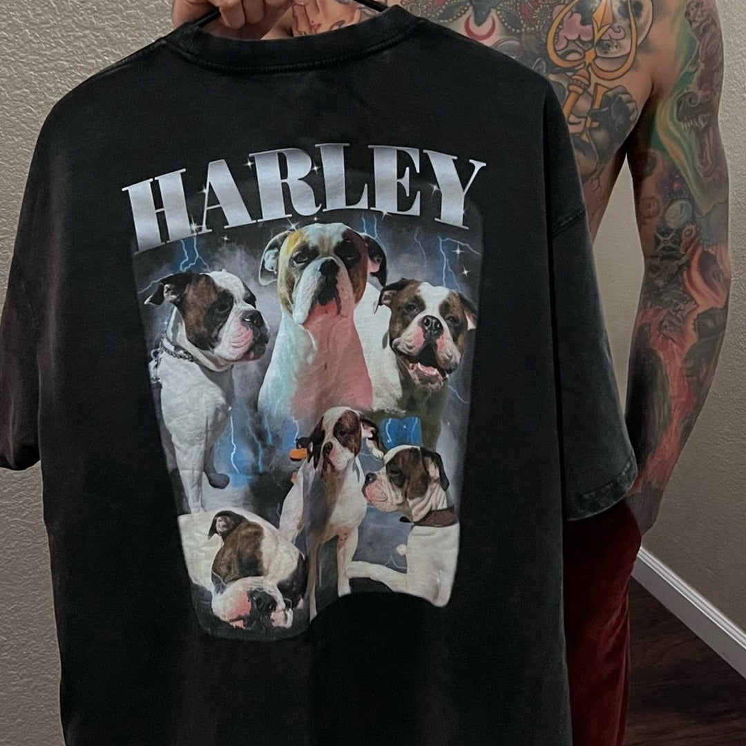 🐾✨Paw-some Style, Tail-Wagging Fun! - Custom Printing Vintage Hip Hop Vintage Pet Sweatshirt