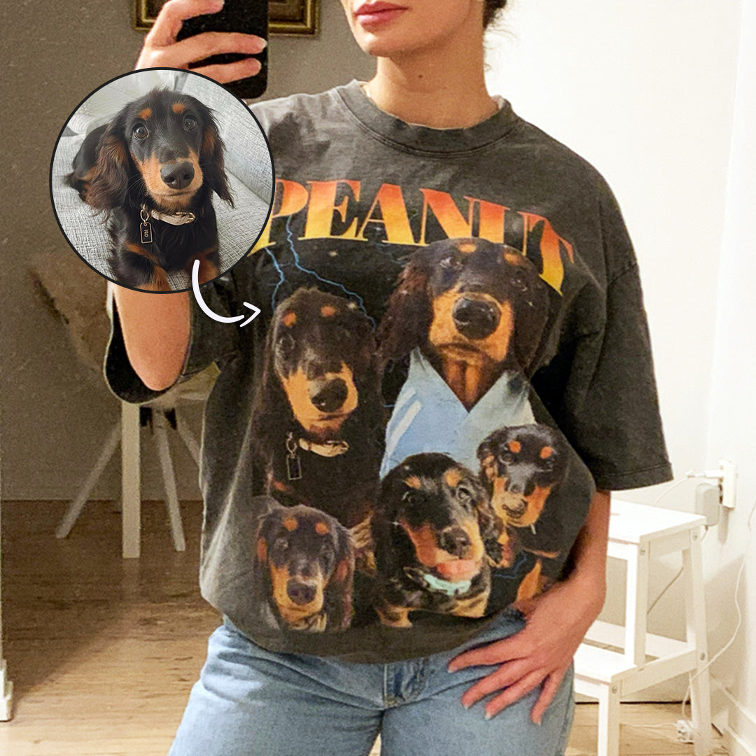 🐾✨Paw-some Style, Tail-Wagging Fun! - Custom Printing Vintage Hip Hop Vintage Pet Sweatshirt