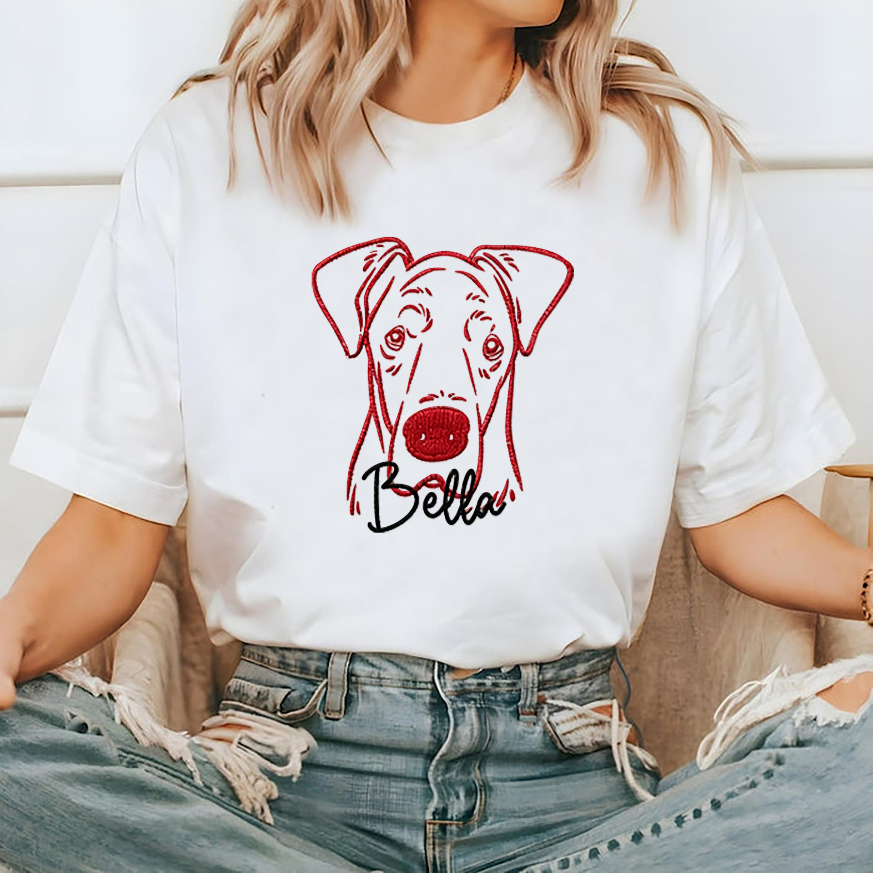Custom Embroidered Pet Silhouette Sweatshirts With The Option To Add Your Pet's Name, Perfect Christmas Gifts For Pet Lovers