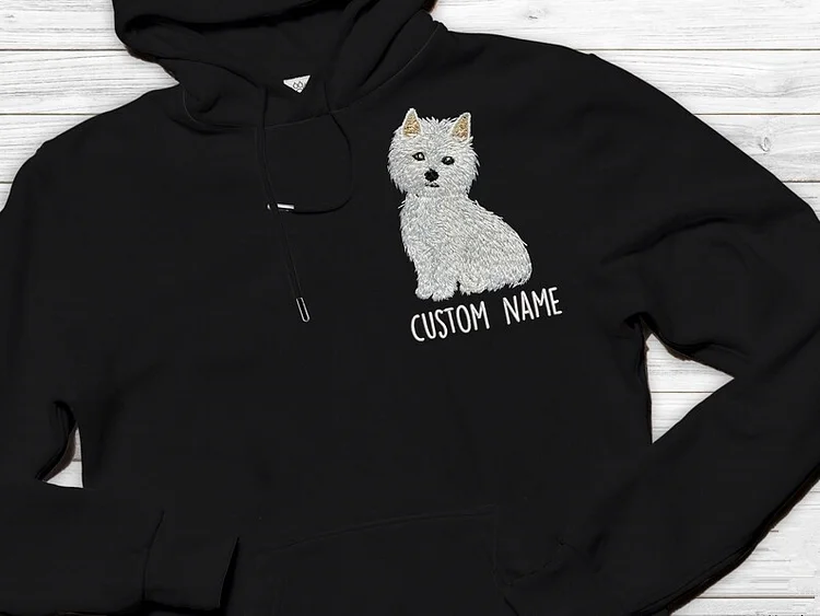 Custom Embroidered Pet Photo Embroidery T-shirt Sweatshirt Hoodie