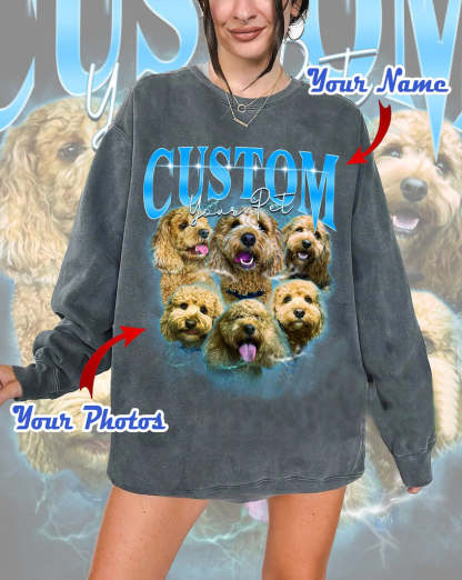 Custom Photo Vintage Tee For Pet Lover-Artloverhouse