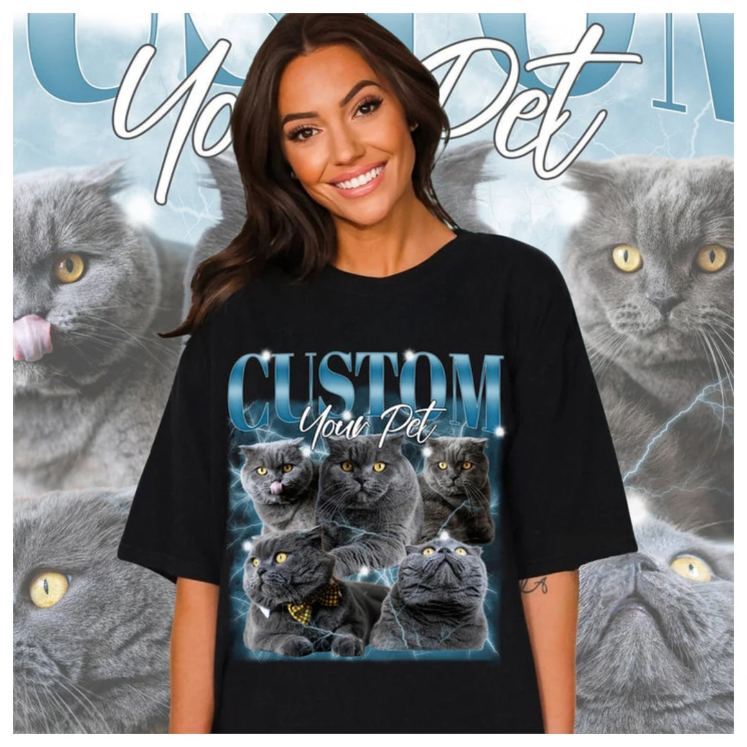 Custom Photo Vintage Tee For Pet Lover-Artloverhouse