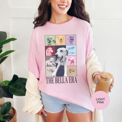 Custom Eras Tour Pet Shirt - Personalized Dog Crewneck with Custom Text and Photo