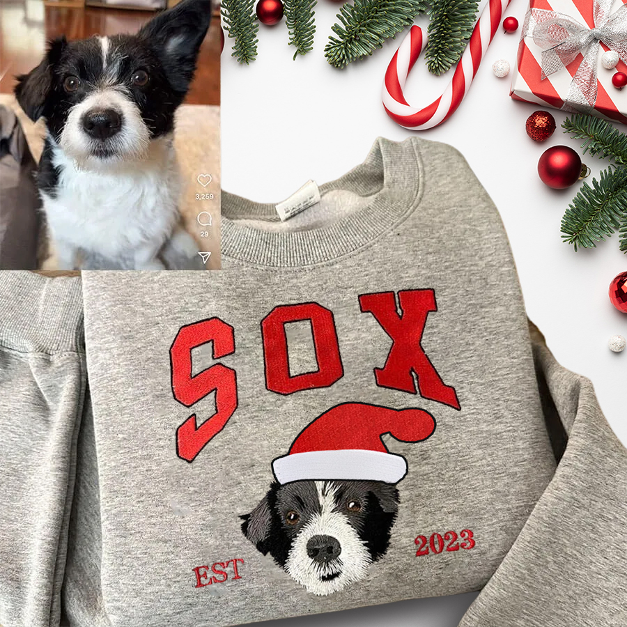 [Copy]Custom Embroidered Sweatshirt With Pet Portrait