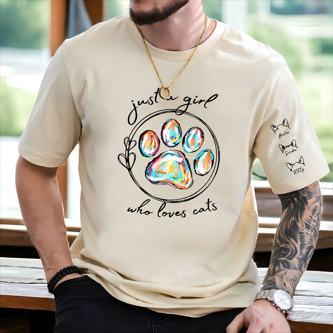 Just A Girl Who Loves Dogs - Dog Personalized Custom Unisex Sweatshirt With Design On Sleeve - Gift For Pet Owners, Pet Lovers