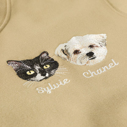 Personalized Pet Portrait Embroidered Sweatshirt-Artloverhouse