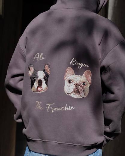 Personalized Embroidered Hoodie Custom Head Cute Gift for Animal Lovers