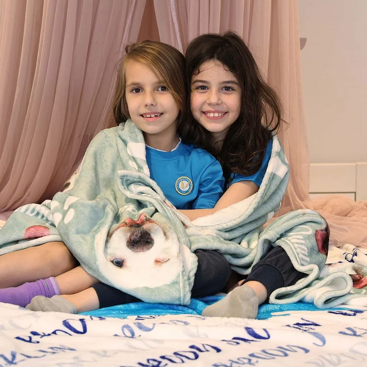 Personalized Dog Blanket with Name Custom Pet Photo Blanket