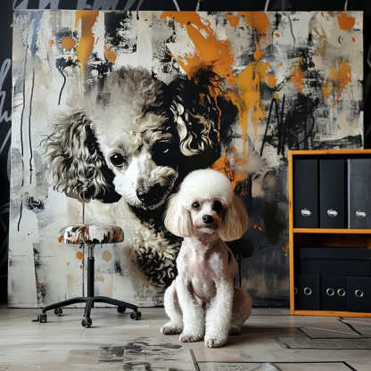 Graffiti Black White Ink Dots-Artloverhouse