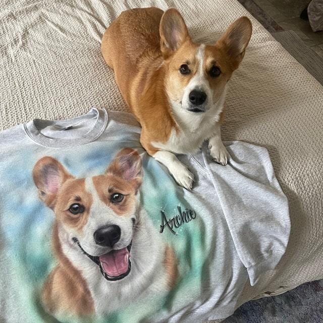 Pet Portrait Custom Airbrush Tee Sweatshirt or Hoodie Hand Painted Artloverhouse