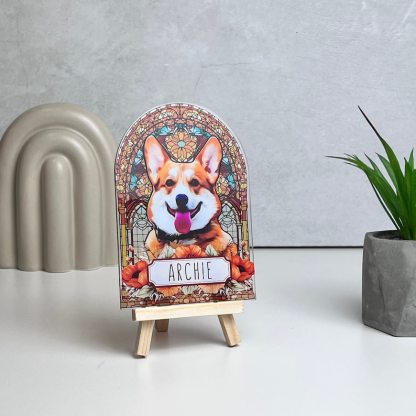Pet Memorial Custom Acrylic Stained Glass Night Light, Personalized Bedroom LED Decor Sign