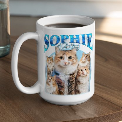 Custom Pet Face Vintage Mug Custom Pet Photo Coffee Mug