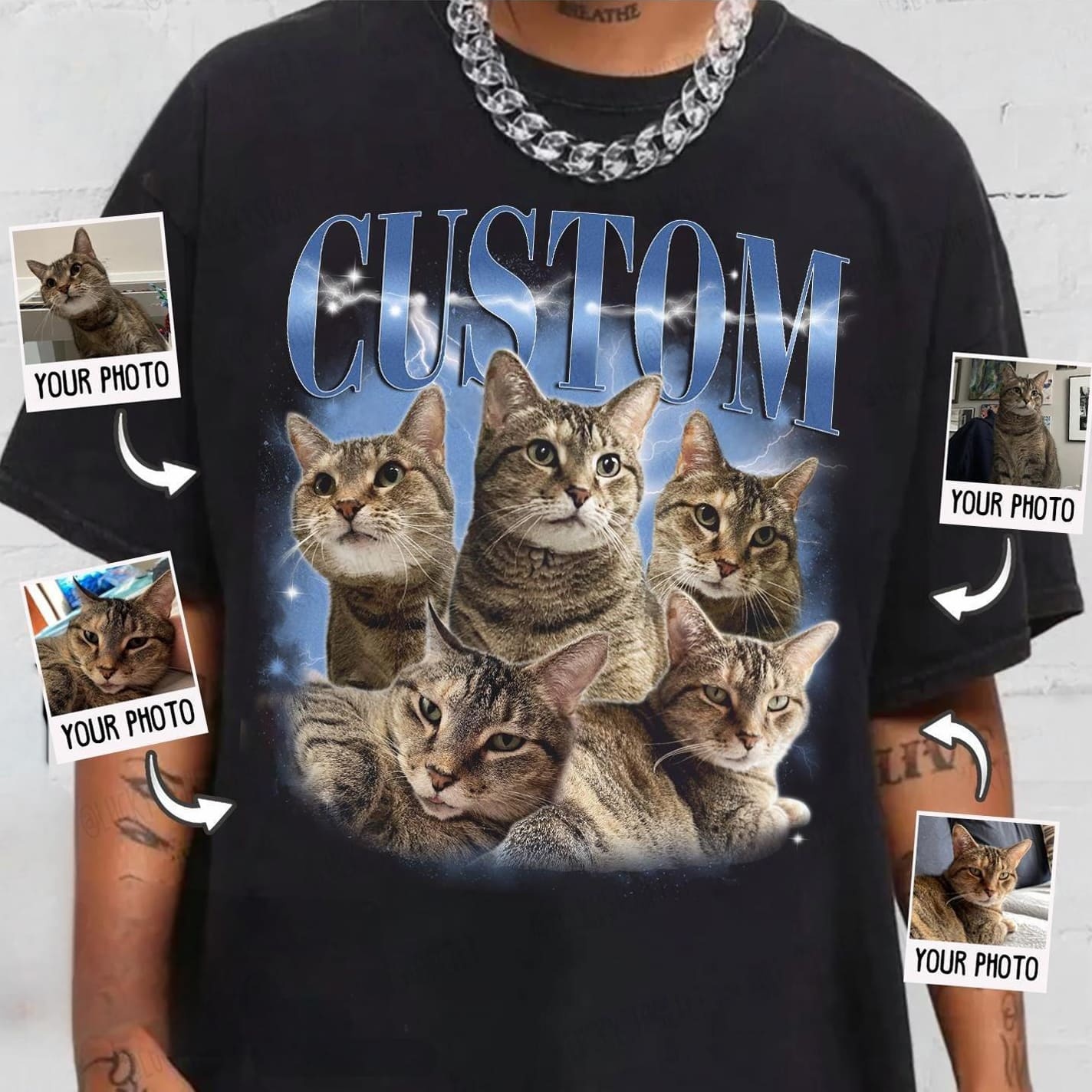 🐶🐱🐴  Custom Pet Photo Vintage Tee – Upload Your Dog, Cat, Horse & More – Must-Have Summer Fashion for Pet Lovers!