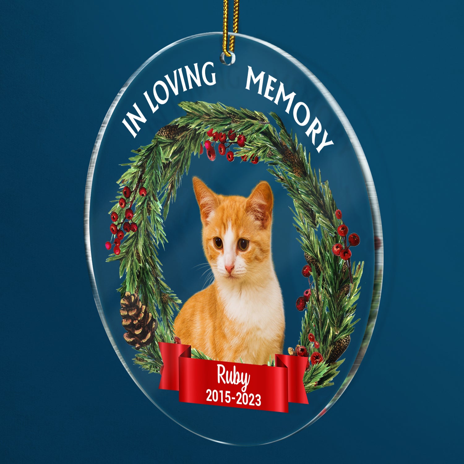 Custom Photo In Loving Memory - Christmas, Memorial Gift, Personalized Circle Acrylic Ornament