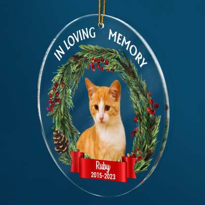 Custom Photo In Loving Memory - Christmas, Memorial Gift, Personalized Circle Acrylic Ornament