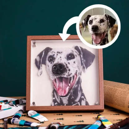 Custom 3D Glass Painting Pet Painting Cat/Dog Portrait Art-Artloverhouse
