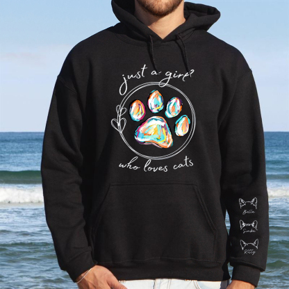 Just A Girl Who Loves Dogs - Dog Personalized Custom Unisex Sweatshirt With Design On Sleeve - Gift For Pet Owners, Pet Lovers