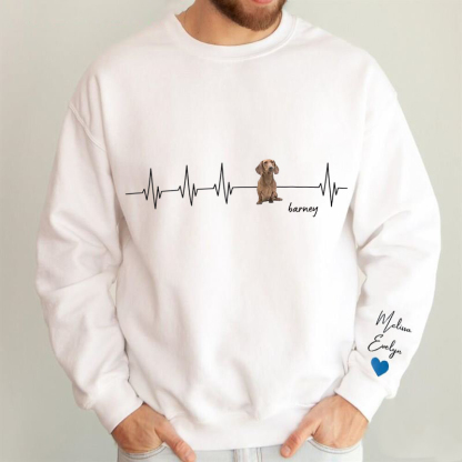 Feel the Love, Wear the Beat – Custom Pet Heartbeat Line T-Shirt, Sweatshirt, and Hoodie