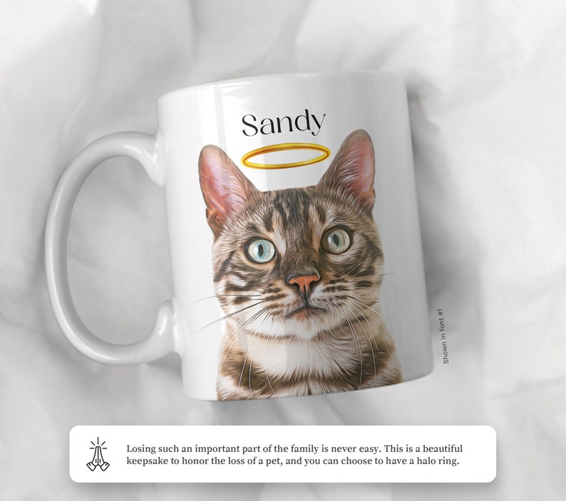 Custom Pet Portraits Mug with Name, Personalized Pet Faces Coffee Mug, In Memory of Pet Loss