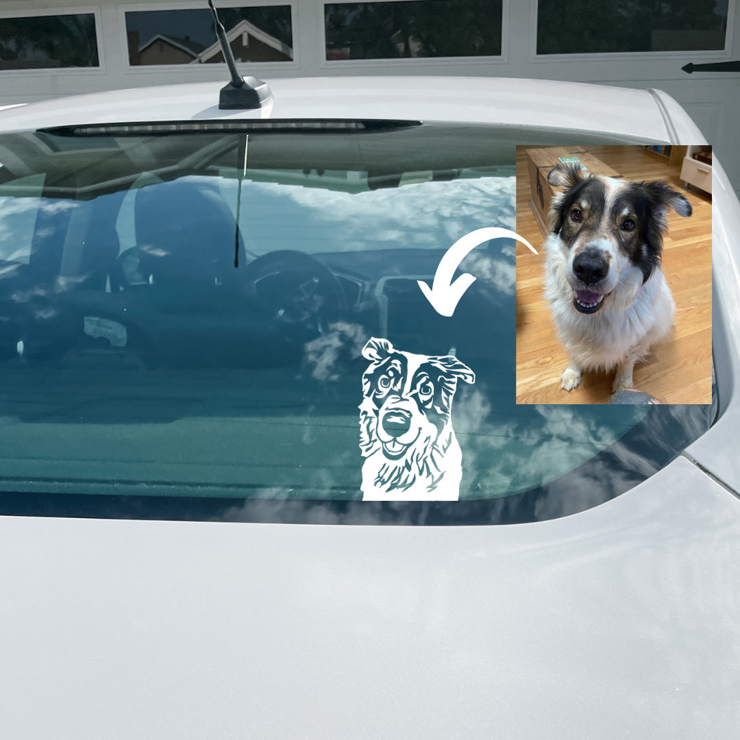 Custom pet portrait decal, dog decal, dog car decal, cat decal, pet memorial decal, custom decal, personalized decal, gift for pet lover-Artloverhouse