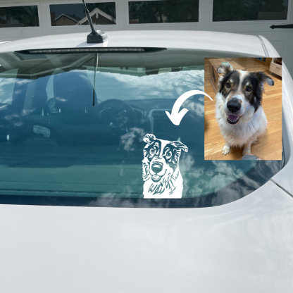 Custom pet portrait decal, dog decal, dog car decal, cat decal, pet memorial decal, custom decal, personalized decal, gift for pet lover-Artloverhouse