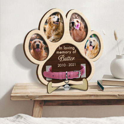 Personalized Pet Collar Frame Custom Photo Memorial Gift For Pet Lovers