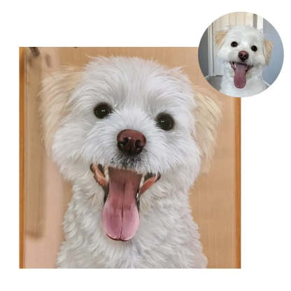Custom 3D Glass Painting Pet Painting Cat/Dog Portrait Art-Artloverhouse