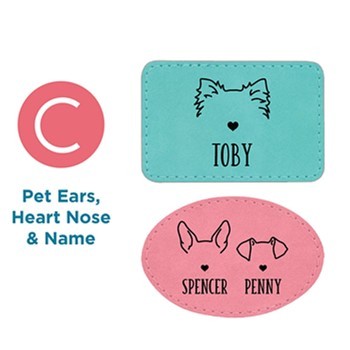 Custom Dog Ear or Cat Ear Outlines Engraved Patch Baseball Hat